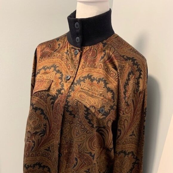 Escada Paisley Silk Blouse Size 10 - Picture 1 of 3